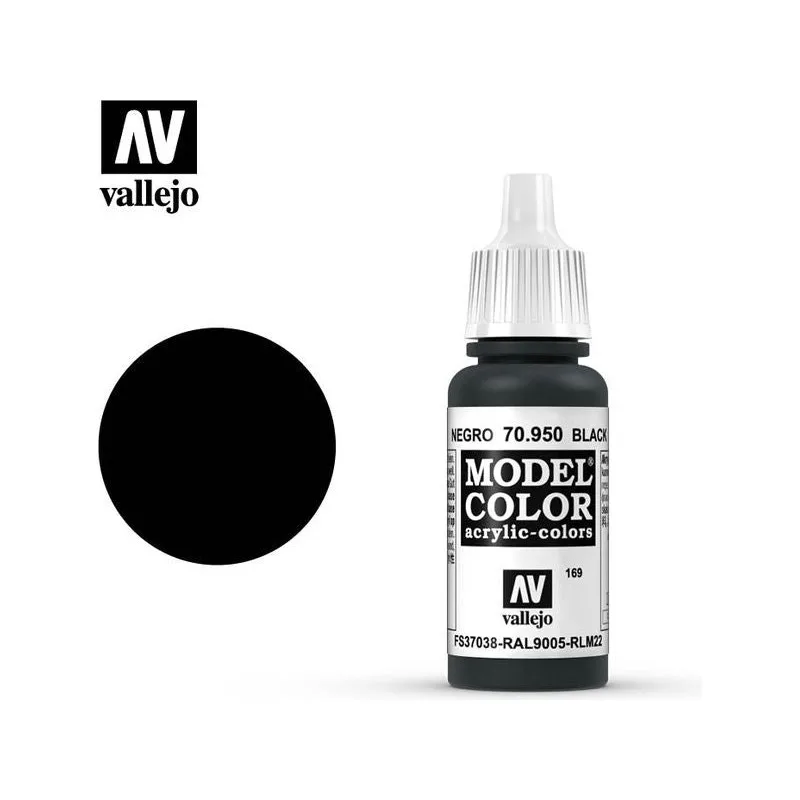 Баночка с краской Vallejo Model Color 70.950 Black Баночка с краской Vallejo Model Color 70.950 Black