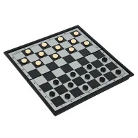 настольная игра Шахматы, Шашки, Нарды Магнитные, малые (пластик, 24х24х2 см.)