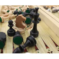 настольная игра Шахматы, Шашки, Нарды с лакированной доской (средние, 40х20х5 см.)