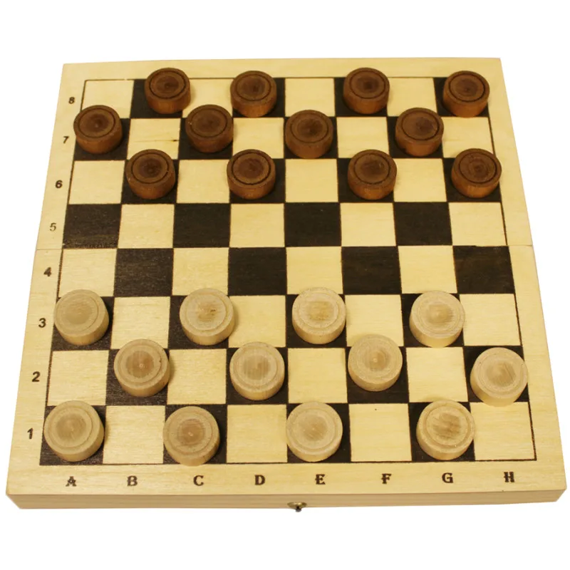 настольная игра Шашки Кировские (Россия, дерево, 29х29х2,5 см)