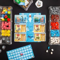 органайзер Meeple House UTS Euro Token (для хранения фишек, жетонов и кубиков, 5 секций, прозрачный)