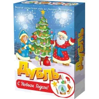 Подарочный набор настольных игр 4 в 1 С Новым годом! (лото, дубль, игра-ходилка, дер. пазл)