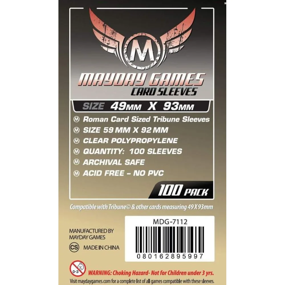 протекторы MayDay Roman Card Size (49 х 93 мм., 100 шт., прозрачные)