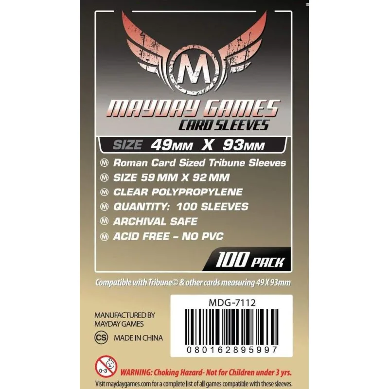 протекторы MayDay Roman Card Size (49 х 93 мм., 100 шт., прозрачные)